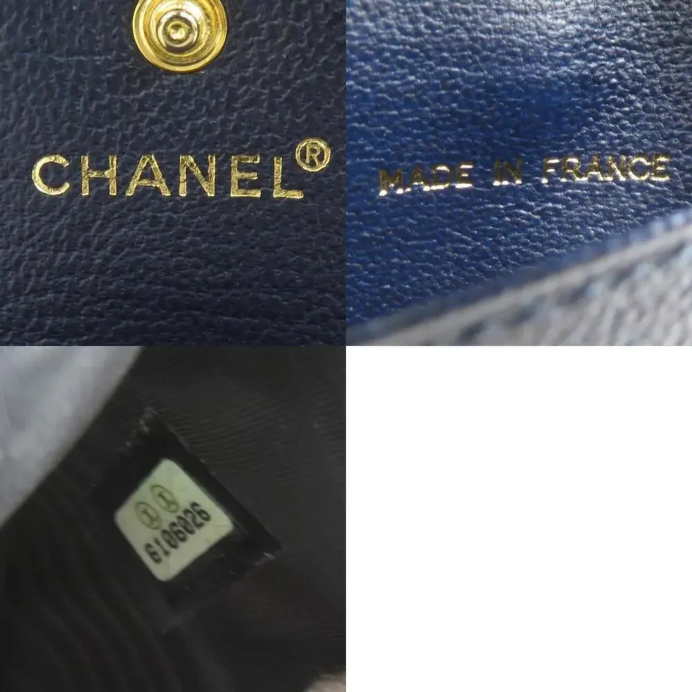 CHANEL Authentic Blue Leather Wallet